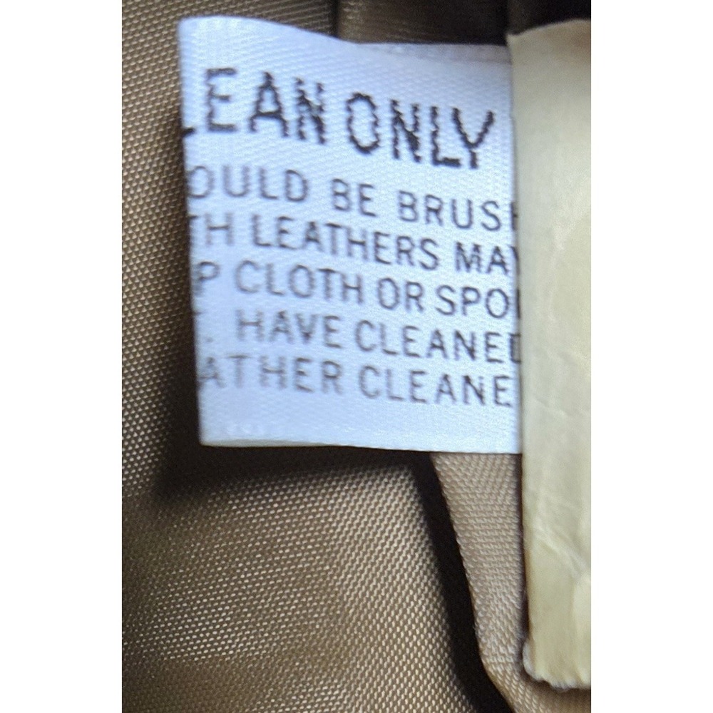 Vintage 70s Montgomery Ward MW Leather Coat 46 Tall Brown Car Coat Faux Fur Line - Picture 8 of 13